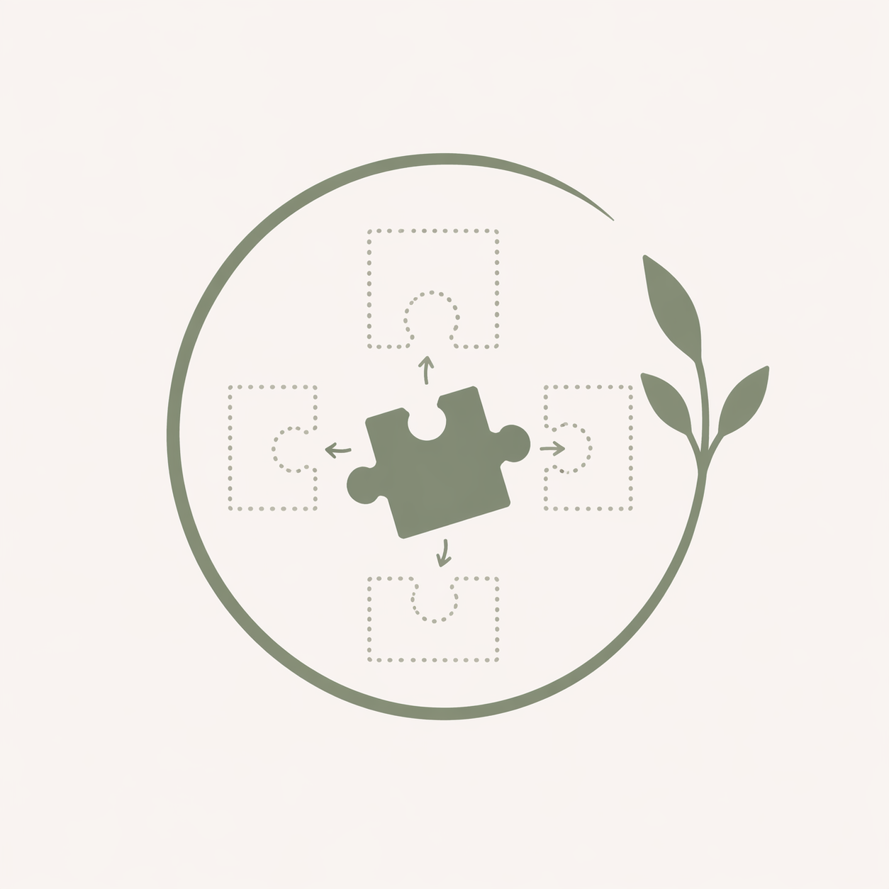 Icône de pièce de puzzle pouvant s’insérer de plusieurs façons, représentant la flexibilité cognitive chez l’enfant et la capacité à s’adapter à différentes situations