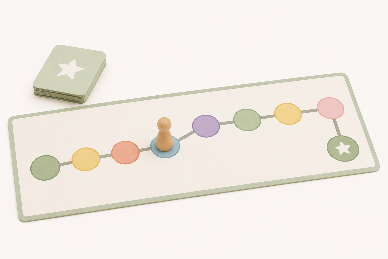 Jeu de plateau avec un pion avançant case par case, illustrant la planification chez l’enfant et le fait d’organiser une tâche étape par étape